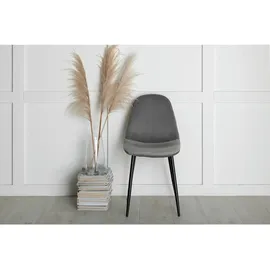venture home Esszimmerstuhl Polar Polyester Samt Grau/Schwarz 2 Stk.