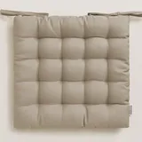 room99 Aura Stuhlkisse 40 x 40 x 4,5 cm Sitzkisse Sitzpolster mit bändern Zierkissen Stuhl Boden Bodenkissen Kissen Outdoor Indoor Wohnzimmer Beige, 1 Stück