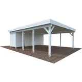 Palmako Karl Doppel-Carport 600 x 762 cm Weiß grundiert