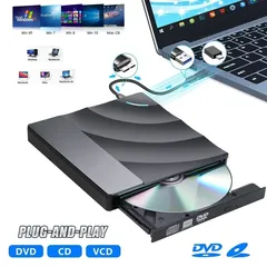 Externes CD DVD Laufwerk, WELIKERA Tragbarer DVD/CD Brenner mit USB 3.0 und Type-C, DVD Brenner Plug and Play für Laptop, Desktop Mac, iOS, Window...