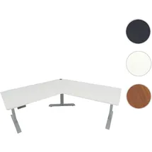 Mendler Schreibtisch HWC-D40 elektrisch höhenverstellbar Weiß / Grau