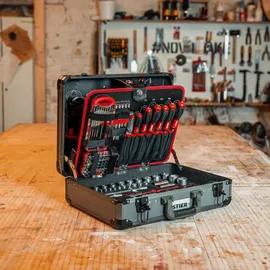 Stier Universal-Werkzeugsortiment im Aluminiumkoffer 144-tlg. grau