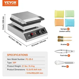 Vevor Mini-Pfannkuchenmaker kommerzielle Dutch Mini Pfannkuchen Maschine, 25 Stk., 43 mm Durchmesser, Dorayaki-Backmaschine, 1700 W, Temperatur- und Zeitregelung, in Küchen, Cafés und Restaurants