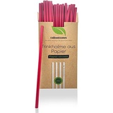 CABOSTRAWS Umweltfreundliche Strohhalme Papier Rot – Einweg Papierstrohhalme für Party, Hochzeit und Geburtstag - Trinkhalm biologisch abbaubar - Paper Straw 250x8mm, 250 Stück