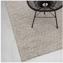 rug n' roll Wollteppich 2-Seitiger Skandi, modern, flachgewebe, strapazierfähig, handgewebt, Rechteckig grau 55 cm x 80 cm
