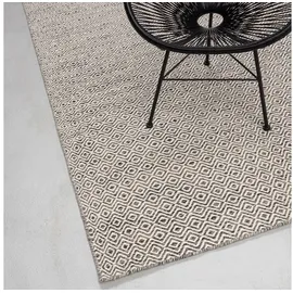 rug n' roll Wollteppich 2-Seitiger Skandi, modern, flachgewebe, strapazierfähig, handgewebt, Rechteckig grau 55 cm x 80 cm