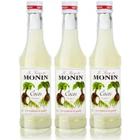 3x Monin Cocos Sirup, 250 ml Flasche