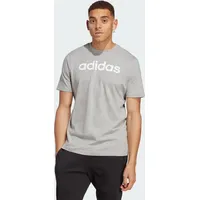 Adidas Essentials Single Jersey Linear Embroidered Logo T-Shirt - medium grey heather XS