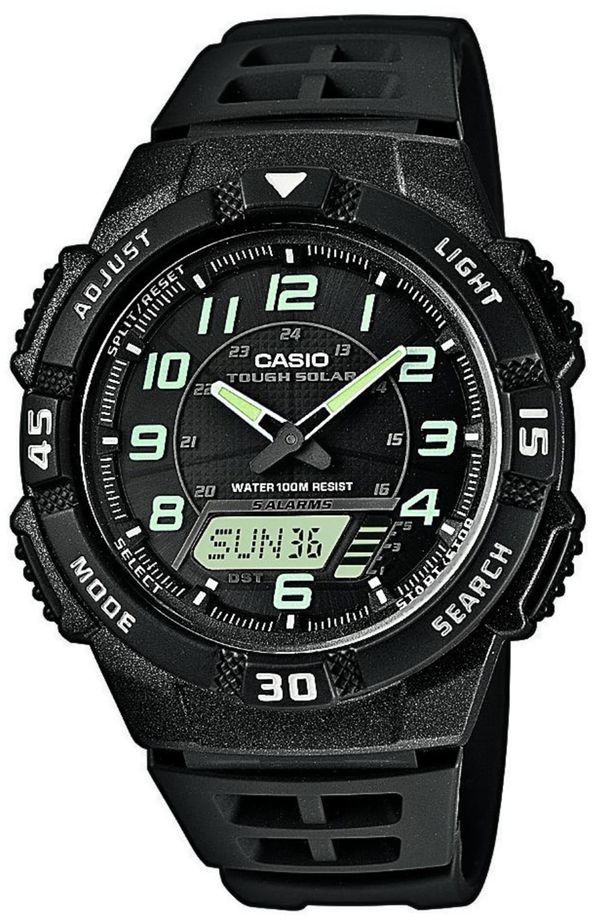 Casio Collection Uhr AQ-S800W-1BVEF Solar Ana-Digi Sportuhr schwarz