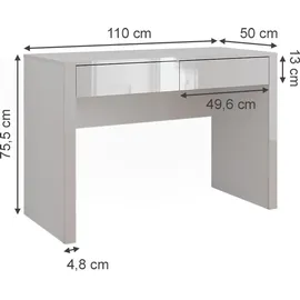 Vicco Annabelle Weiß Hochglanz/Weiß, 110 x 50 cm mit 2 Schubladen, Model 55576 - Weiß