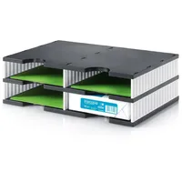 Styro Sortierstation styrodoc duo black & white schwarz/weiß mit 4 Fächern
