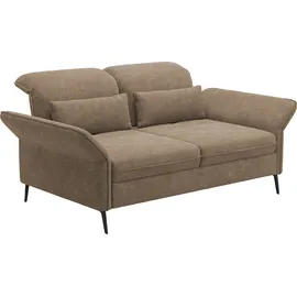 sit&more 2,5-Sitzer SIT & MORE "Emely, inkl. Sitztiefenverstellung", braun (hellbraun), B:189cm H:92cm T:123cm, 100% Polyester, Sofas, wahlweise mit Bettfunktion, Kopf- & Armteilverstellung