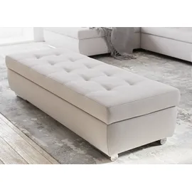 DOMO collection Hocker »Treviso XXL: B/T/H: 161/60/41 cm« mit Stauraum, auch in Cord, passend zur Serie, moderne Steppung beige