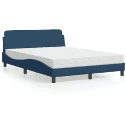 Bett mit Matratze – Blau, 140x200 cm – Modern & Bequem