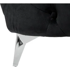 Beliani Couch Samtstoff 3-Sitzer Schwarz