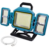 OUSIDE Baustrahler Akku LED, 20000LM Super Hell Arbeitsscheinwerfer, 4 Lichtmodi, Helligkeitsregulierung, 752 LEDs, Akku mit 16500 mAh Kapazität, für Werkstatt, Wartung und Baustelle