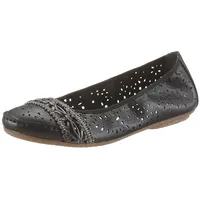 Rieker Slipper, Flache Schuhe mit Rundum-Gummizug, schwarz | Gr.: