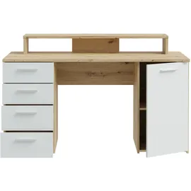 Forte Schreibtisch Net106 Holzoptik Grau