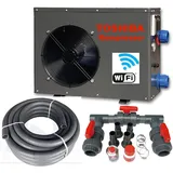 Wärmepumpe 10,5kW WiFi Anschlußset Wärme Pumpe Luft Wasser Pool 60m3 Poolheizung