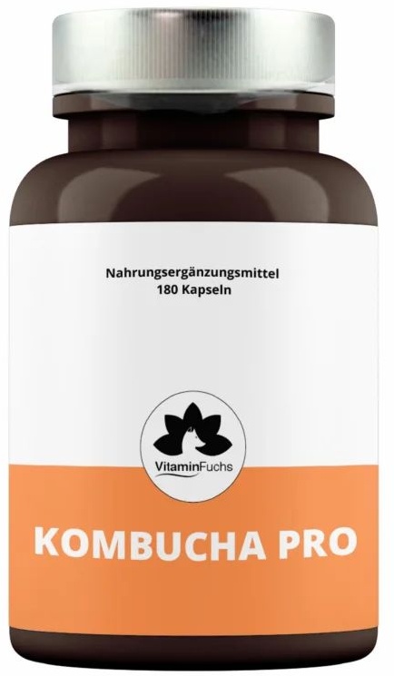 Kombucha Kapseln mit Vitamin E - Hochdosiert von VitaminFuchs 180 St