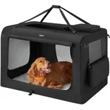 Songmics Hundebox mit Griffen, aus Metallrahmen, schwarz