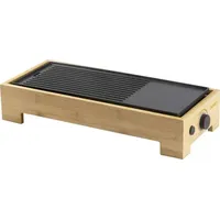 Domo DO9270G Elektro Grill Antihaftbeschichtung Holz, Schwarz