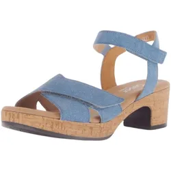 Riemchensandale GABOR COMFORT "Gabor Comfort Sandalen Textil", Damen, Gr. 36, blau (jeans), Textil, casual, Schuhe