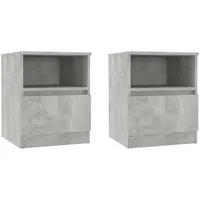 VidaXL Nachttische 2 Stk. Betongrau 40x40x50 cm Holzwerkstoff
