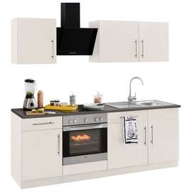 wiho Küchen Küchenzeile »Cali«, mit E-Geräten, Breite 220 cm mit Metallgriffen,