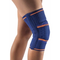 Bort StabiloGen® Eco Kniegelenk Bandage Knie Gelenk Stütze Silikonpelotte, blau, Kinder