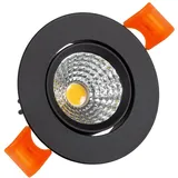 LEDKIA LIGHTING led Downlight Einbaustrahler 5W Rund cob CRI90 Ausschnitt ø 55 mm Schwarz No Flicker 4000K Neutralweiß