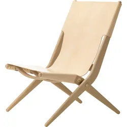 Saxe Klappstuhl beige aus Leder