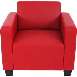 Mendler Sessel Lyon Kunstleder 82 x 76 x 0 cm Rot mit Rollen