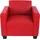 Mendler Sessel Lyon Kunstleder 82 x 76 x 0 cm Rot mit Rollen