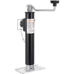 VEVOR-Anhängerheber, 907kg dynamische Tragkraft, anschweißbarer, Ausdrehstütze mit Rohrmontage, 283-533mm Abstellstütze für Anhänger für Wohnwagenanhänger, Pferdeanhänger, Nutzanhänger & Yachtanhänger