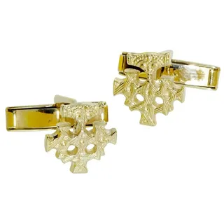 OSTSEE-SCHMUCK Manschettenknöpfe - Hiddensee 15 x 13 mm - Gold 333/000 -, (2-Paar) gelb|goldfarben