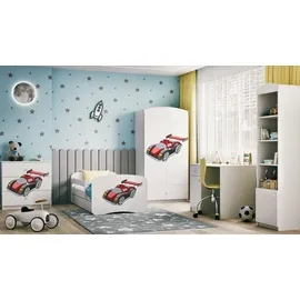 raumhirsch furniture Kinderbett Rennwagen 80 x 180 cm Holzwerkstoff weiß