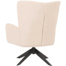Mendler Lounge-Sessel HWC-N65 Chenille 75 x 99 x 75 cm creme-beige drehbar