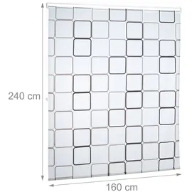 Relaxdays Duschrollo Square 160 x 240 cm grau|weiß