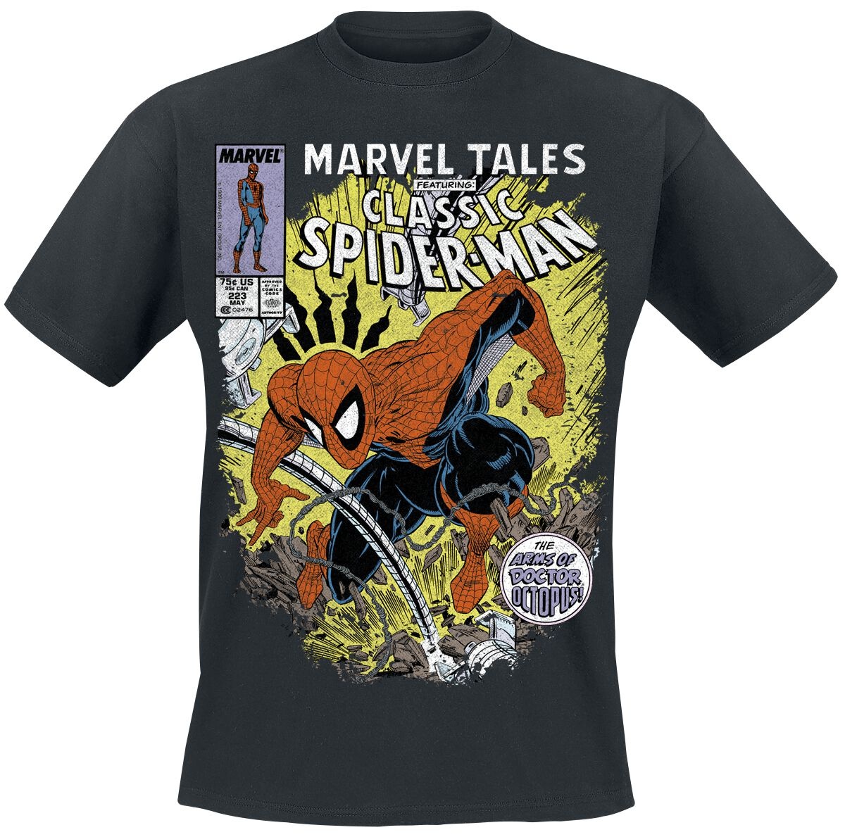 Spider-Man - Marvel T-Shirt - Comic Battle - M bis 5XL - für Männer - Größe M - schwarz  - Lizenzierter Fanartikel - M