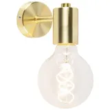 QAZQA - Design Art Deco Wandleuchte Gold I Messing Neigbar - Facil I Wohnzimmer I Schlafzimmer - Stahl Rund - LED geeignet E27