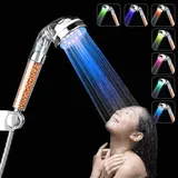 APzek - Duschkopf, Handbrause, Hochdruck-LED-Duschkopf mit 7 wechselnden Farben, wassersparend, Ionenfilter, Duschkopf (7 Farben)