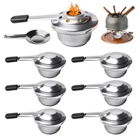 6 Stück Fondue Brenner, Brennpastenbehälter Edelstahl, Pastenbrenner Speisewärmer Spiritusbrenner Alkoholkocher Warmhaltebehälter Brennbehälter Für Hot Pot, Dry Pot-Küche, Grillen, Outdoor, Camping