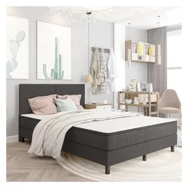 vidaXL Boxspring-Bettgestell 160 x 200 cm grau