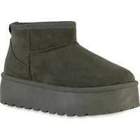 VAN HILL Damen Plateau Boots Profilsohle Trendy Schuhe 840596