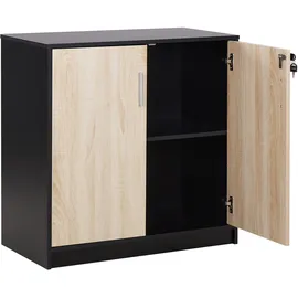 Beliani Zehna Aktenschrank 80 x 80 x 40 Braun / Schwarz