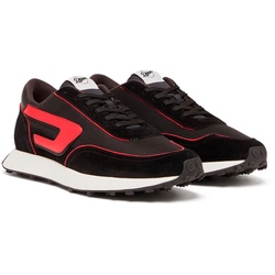 DIESEL Herren Sneaker - S-RACER LC, Schnür-Schuhe, Leder Schwarz/Rot EUR 45