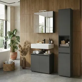 KADIMA DESIGN HAMBURG Hochschrank 33 x 181 x 34 cm Graphit Kunststoff