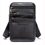 Handy Schultertasche Herren Klein Leder, Handytasche Gürtel für Handy, Umhängetasche Leder Herren Beutel Bügel Männer Gürteltasche Handy Holster Hüfttaschen Gürtelclip Handtaschen mit Gürtelschlaufe