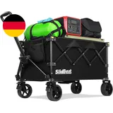 SLIDBEAT XL Bollerwagen Faltbar, 120L Faltbarer Bollerwagen All Terrain Räder 12